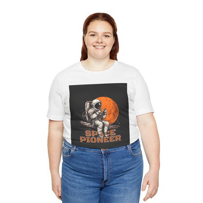 Space Pioneer Unisex Tee - Astronaut Graphic Shirt, Cool Space Themed Gift, Sci-Fi Lover Apparel, Casual Wear, Cosmic Adventure