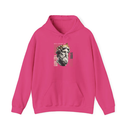Artistic Hooded Sweatshirt with Classic Design, Casual Apparel, Gift for Art Lovers, Unisex Fashion, Cozy Streetwear