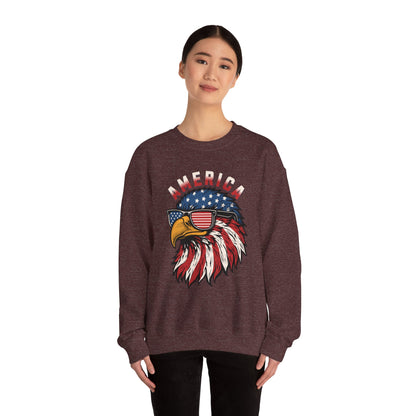 Patriotic Eagle Crewneck Sweatshirt, America Sweatshirt, Unisex Pullover, 4th of July Shirt, Eagle Graphic Sweatshirt