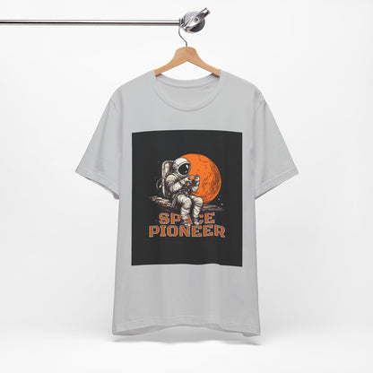 Space Pioneer Unisex Tee - Astronaut Graphic Shirt, Cool Space Themed Gift, Sci-Fi Lover Apparel, Casual Wear, Cosmic Adventure