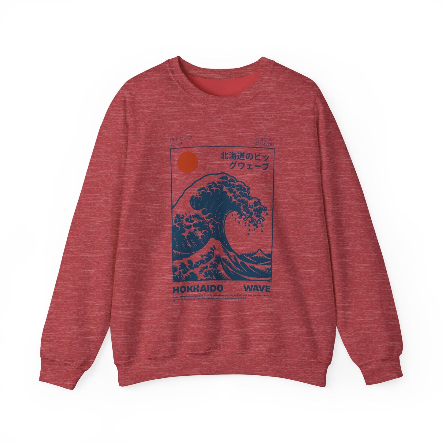 Japanese Wave Crewneck Sweatshirt, Cozy Sweatshirt, Unisex Apparel, Gift for Him/Her, Autumn/Winter Fashion