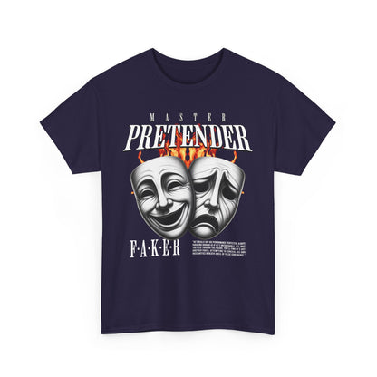 Theatrical Masks Unisex Heavy Cotton Tee, Perfect for Drama Lovers, Gift for Actors, Casual Wear, Theatre Fan Apparel