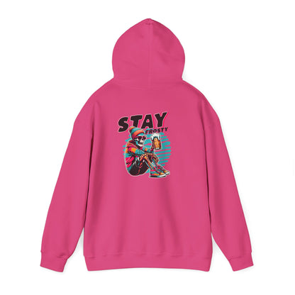 Stay Frosty Hooded Sweatshirt - Cozy Unisex Hoodie for Winter, Gift for Friends, Holiday Style, Casual Wear, Everyday Comfort