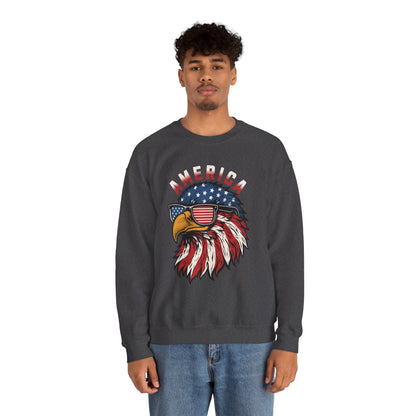 Patriotic Eagle Crewneck Sweatshirt, America Sweatshirt, Unisex Pullover, 4th of July Shirt, Eagle Graphic Sweatshirt
