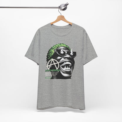 Bold Graphic Tee, Edgy Streetwear Shirt, Urban Casual Wear, Unisex Fashion Top, Gift for Music Lovers, Distinctive Artwork Tee