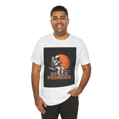 Space Pioneer Unisex Tee - Astronaut Graphic Shirt, Cool Space Themed Gift, Sci-Fi Lover Apparel, Casual Wear, Cosmic Adventure