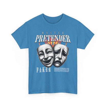 Theatrical Masks Unisex Heavy Cotton Tee, Perfect for Drama Lovers, Gift for Actors, Casual Wear, Theatre Fan Apparel