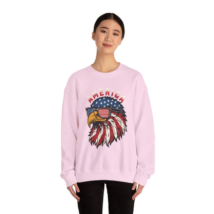 Patriotic Eagle Crewneck Sweatshirt, America Sweatshirt, Unisex Pullover, 4th of July Shirt, Eagle Graphic Sweatshirt