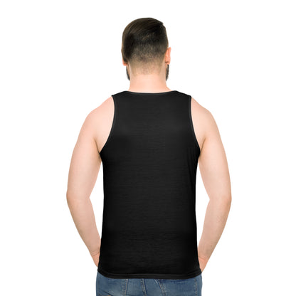 Eerie Graphic Tank Top, Unisex AOP Workout Shirt, Ghostly Summer Apparel, Halloween Costume, Unique Gift for Spooky Lovers