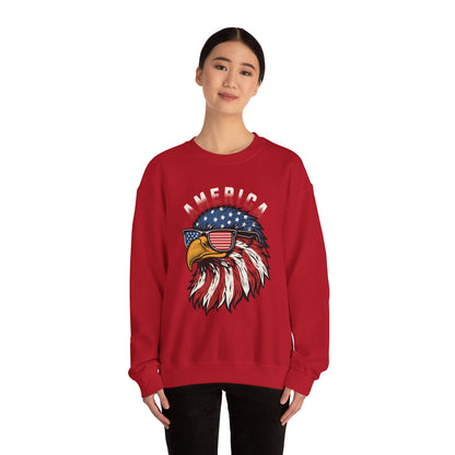 Patriotic Eagle Crewneck Sweatshirt, America Sweatshirt, Unisex Pullover, 4th of July Shirt, Eagle Graphic Sweatshirt