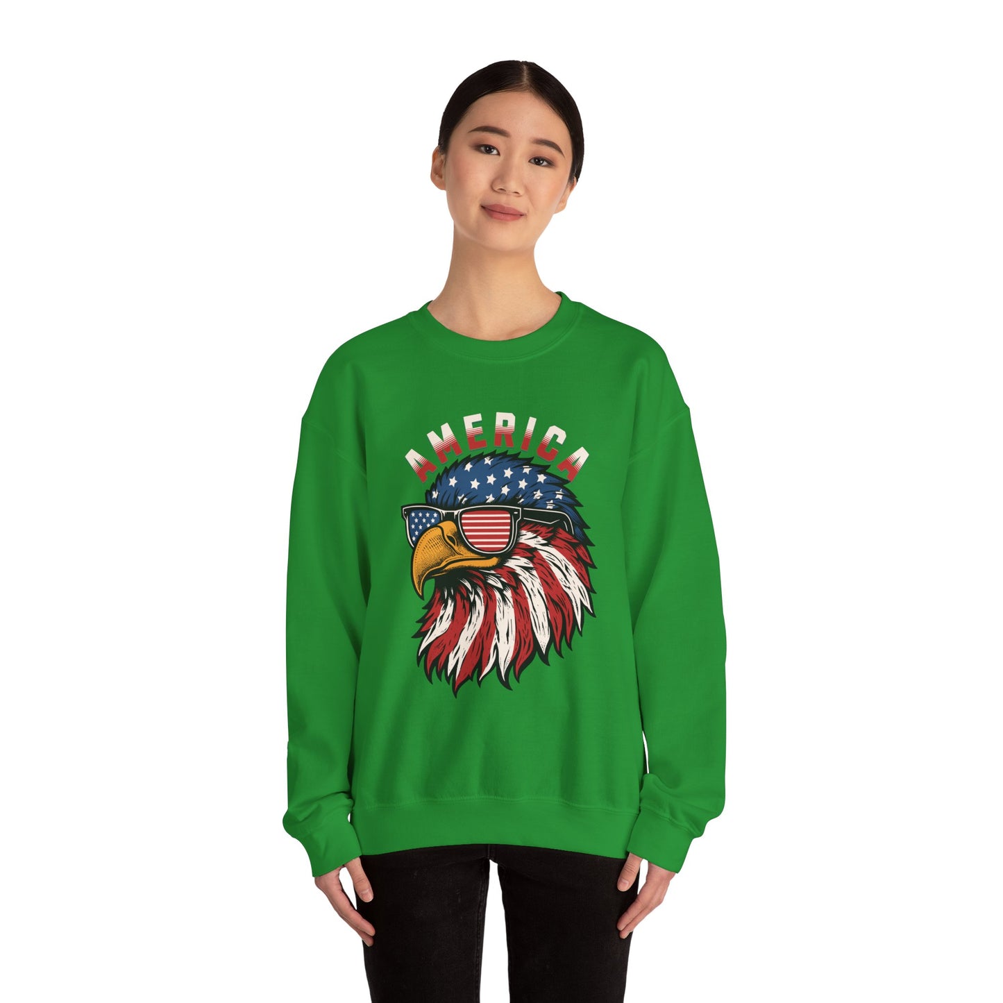 Patriotic Eagle Crewneck Sweatshirt, America Sweatshirt, Unisex Pullover, 4th of July Shirt, Eagle Graphic Sweatshirt