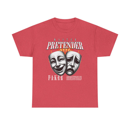 Theatrical Masks Unisex Heavy Cotton Tee, Perfect for Drama Lovers, Gift for Actors, Casual Wear, Theatre Fan Apparel