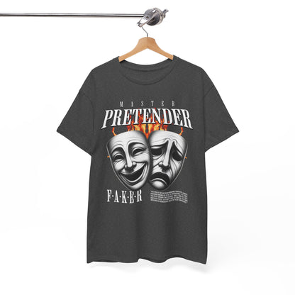 Theatrical Masks Unisex Heavy Cotton Tee, Perfect for Drama Lovers, Gift for Actors, Casual Wear, Theatre Fan Apparel