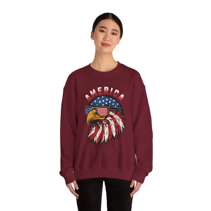 Patriotic Eagle Crewneck Sweatshirt, America Sweatshirt, Unisex Pullover, 4th of July Shirt, Eagle Graphic Sweatshirt