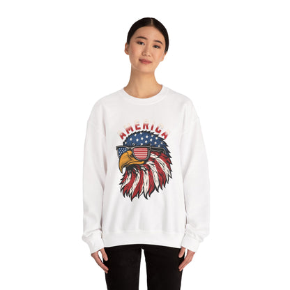 Patriotic Eagle Crewneck Sweatshirt, America Sweatshirt, Unisex Pullover, 4th of July Shirt, Eagle Graphic Sweatshirt
