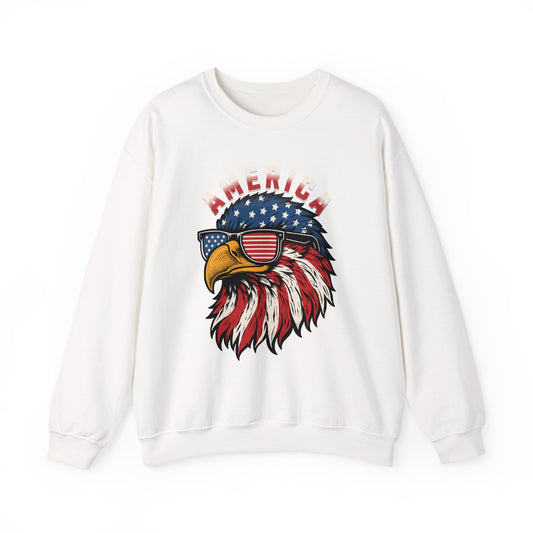 Patriotic Eagle Crewneck Sweatshirt, America Sweatshirt, Unisex Pullover, 4th of July Shirt, Eagle Graphic Sweatshirt