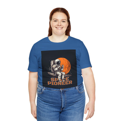 Space Pioneer Unisex Tee - Astronaut Graphic Shirt, Cool Space Themed Gift, Sci-Fi Lover Apparel, Casual Wear, Cosmic Adventure