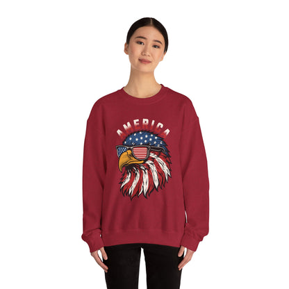 Patriotic Eagle Crewneck Sweatshirt, America Sweatshirt, Unisex Pullover, 4th of July Shirt, Eagle Graphic Sweatshirt