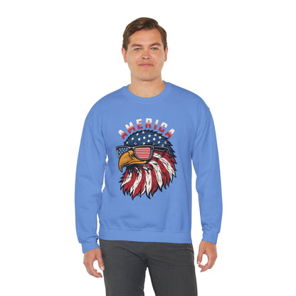 Patriotic Eagle Crewneck Sweatshirt, America Sweatshirt, Unisex Pullover, 4th of July Shirt, Eagle Graphic Sweatshirt