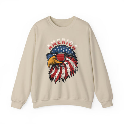 Patriotic Eagle Crewneck Sweatshirt, America Sweatshirt, Unisex Pullover, 4th of July Shirt, Eagle Graphic Sweatshirt