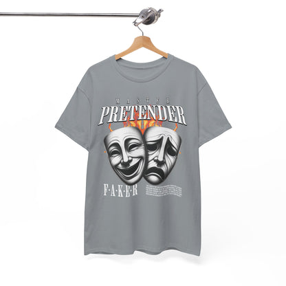 Theatrical Masks Unisex Heavy Cotton Tee, Perfect for Drama Lovers, Gift for Actors, Casual Wear, Theatre Fan Apparel