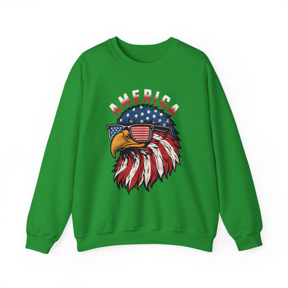 Patriotic Eagle Crewneck Sweatshirt, America Sweatshirt, Unisex Pullover, 4th of July Shirt, Eagle Graphic Sweatshirt