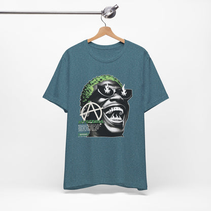 Bold Graphic Tee, Edgy Streetwear Shirt, Urban Casual Wear, Unisex Fashion Top, Gift for Music Lovers, Distinctive Artwork Tee