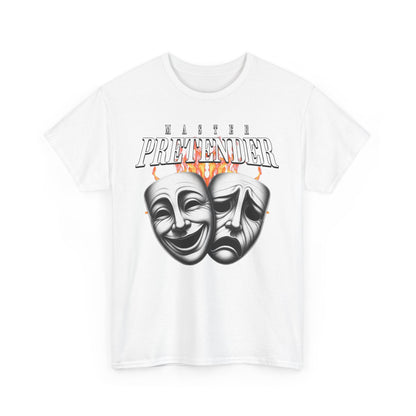 Theatrical Masks Unisex Heavy Cotton Tee, Perfect for Drama Lovers, Gift for Actors, Casual Wear, Theatre Fan Apparel