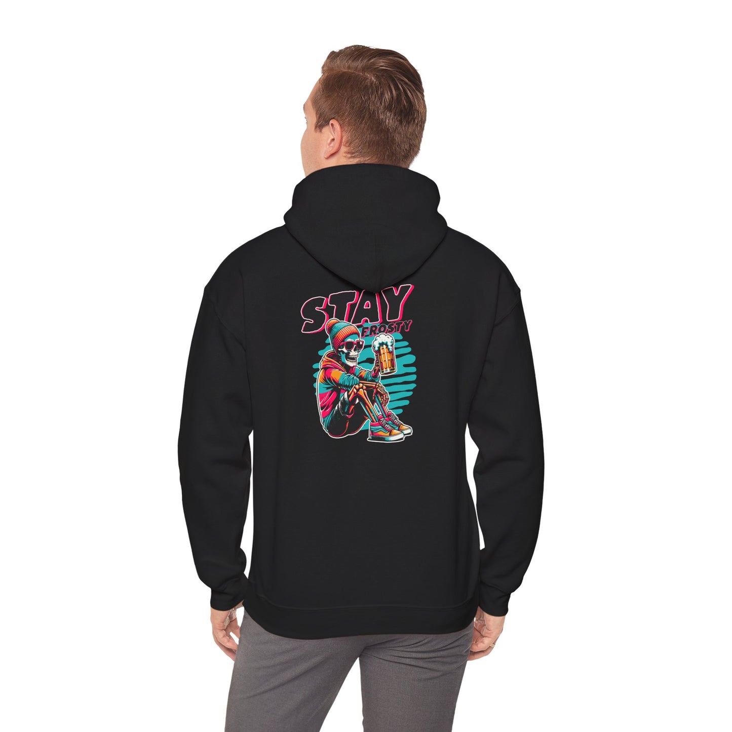 Stay Frosty Hooded Sweatshirt - Cozy Unisex Hoodie for Winter, Gift for Friends, Holiday Style, Casual Wear, Everyday Comfort
