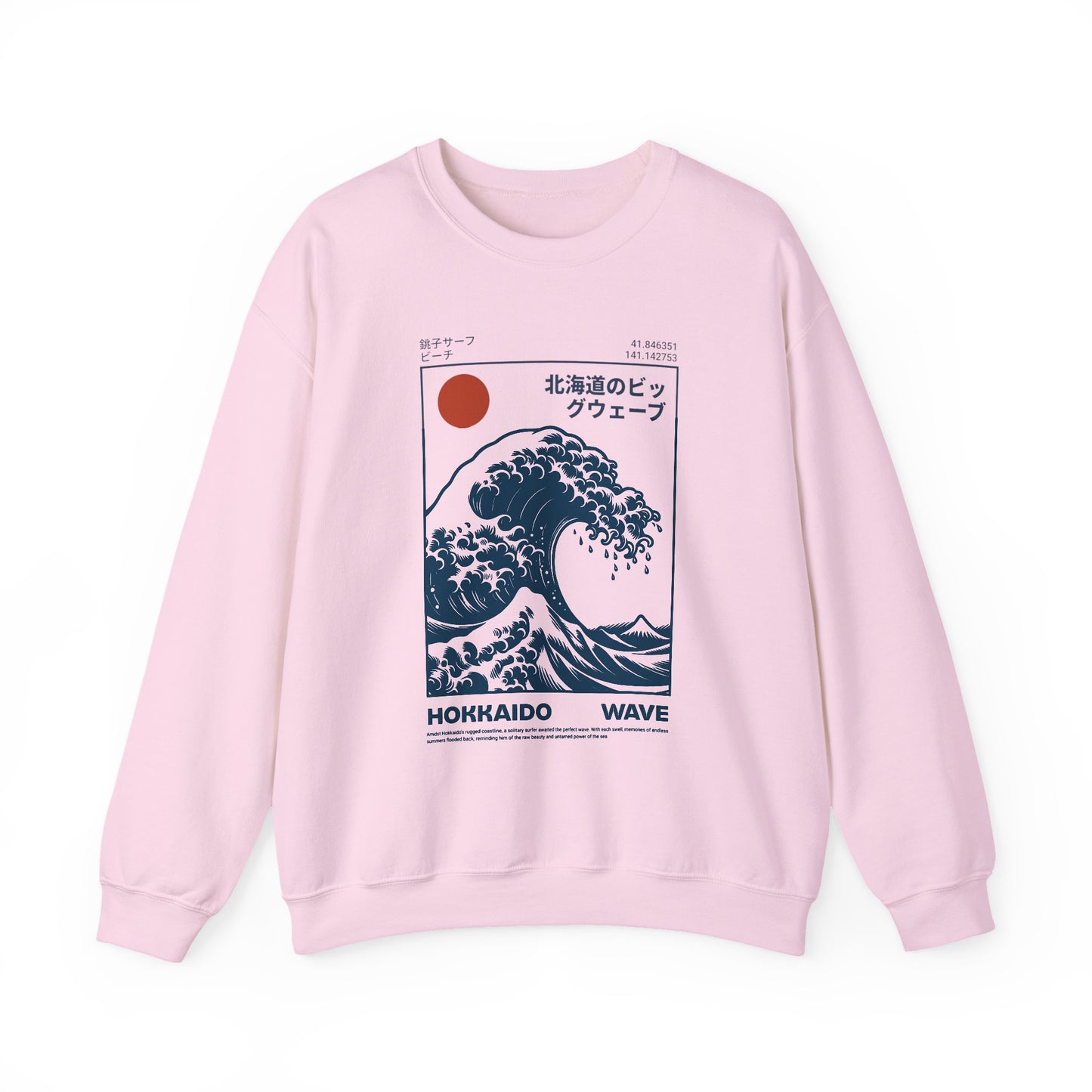 Japanese Wave Crewneck Sweatshirt, Cozy Sweatshirt, Unisex Apparel, Gift for Him/Her, Autumn/Winter Fashion