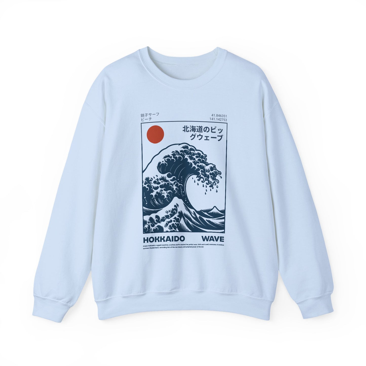 Japanese Wave Crewneck Sweatshirt, Cozy Sweatshirt, Unisex Apparel, Gift for Him/Her, Autumn/Winter Fashion